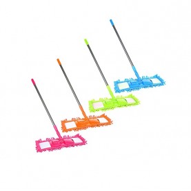 Швабра для пола с насадкой из микрофибры лапша/букля, насадка 43,  ручка 70-120