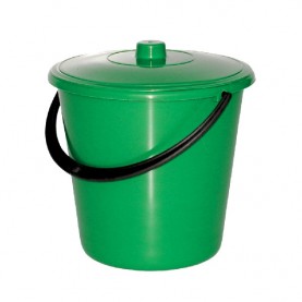 Ведро 5л. (Зеленый матовый с крышкой)  (арт. 2724) 1/1
