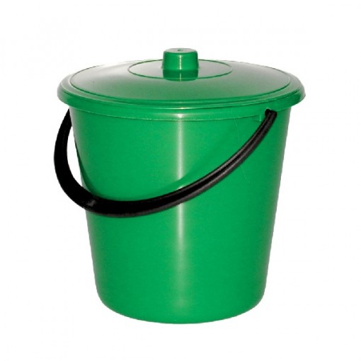 Ведро 5л. (Зеленый матовый с крышкой)  (арт. 2724) 1/1