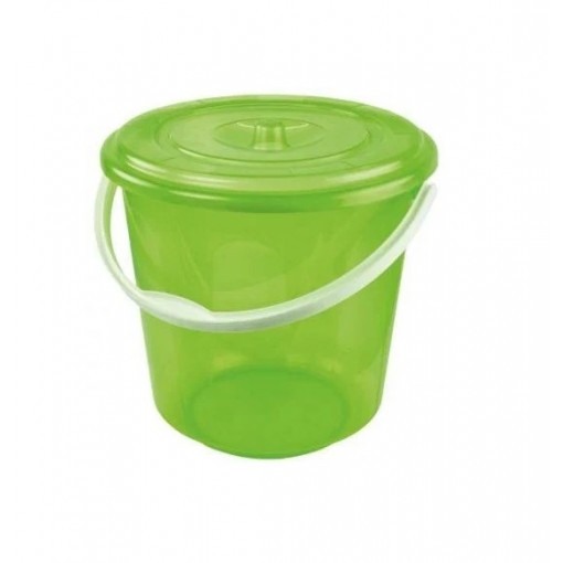 Ведро 5л. (Зеленый прозрачный с крышкой)  (арт. 2724) 1/1