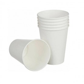 Стакан 350 мл БЕЛЫЙ Д90 картон, бумажн. 1-слойн (50/1000) ЮНИ/ЛП  (арт. 430-260)