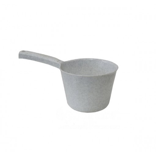 Ковш 1л круглый диаметр 14см, с длинной ручкой, мрамор (602506)