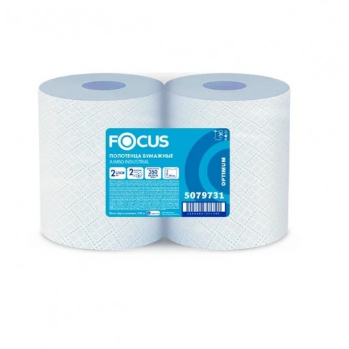 Протирочный материал FOCUS JUMBO 2 слоя 24х35см 1000л бирюзовый целлюлоза 1/2 (арт. 5043341)