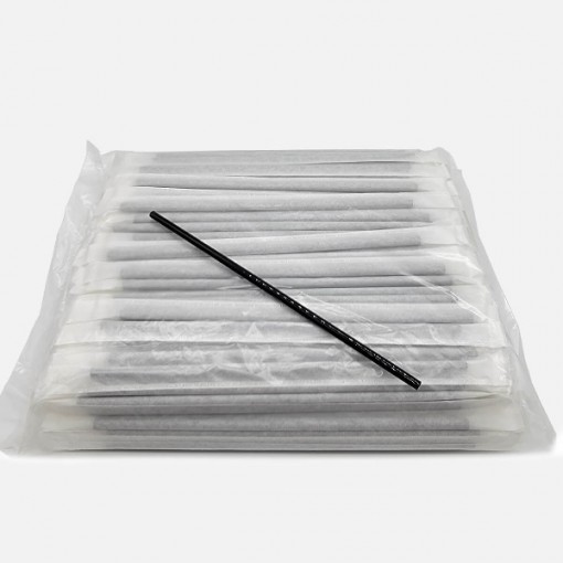 Трубочка прямая 0,7*24см черная в инд упак  т (1/10уп/500 шт)