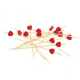 Пика 12 см бамбук "Сердце"100шт. (30) (арт.12250)