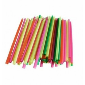 Трубочки прямые без изгиба мини 0,5*14 см. Цветные 400 шт. (арт.054)