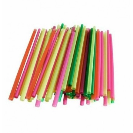 Трубочки прямые без изгиба мини 0,5*14 см. Цветные 400 шт. (арт.054)