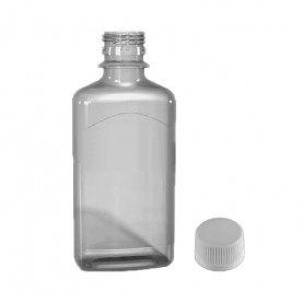 Бутылка ПЭТ 0,25л прозрачная с крышкой круглая/фляжка с узором ГОСТ 1/400 ЛАС  (арт.LAC250)