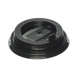 Крышка пластиковая D80мм ЧЕРНАЯ PS гор.напит. 100шт.(1000) (арт.45-0025)