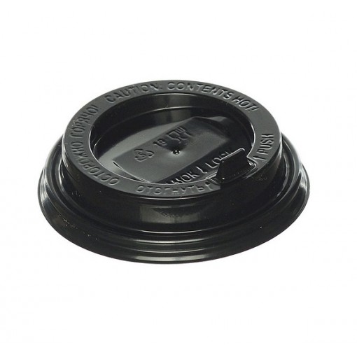 Крышка пластиковая D80мм ЧЕРНАЯ PS гор.напит. 100шт.(1000) (арт.45-0025)
