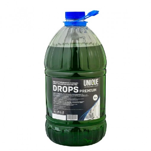 Моющее средство для мытья посуды UNIQUE DROPS "PREMIUM"  5л. ПЭТ 1/4 (арт.U-550)