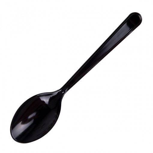Ложка одноразовая столовая ЧЕРНАЯ 180мм, КОМПЛЕКТ 50  шт ПРЕМИУМ (20) (арт. 18000)