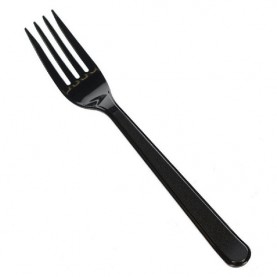 Вилка одноразовая столовая ЧЕРНАЯ 18 см, КОМПЛЕКТ 50шт ПРЕМИУМ  (1/20) ГП (арт. PV180)