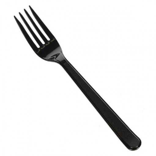 Вилка одноразовая столовая ЧЕРНАЯ 18 см, КОМПЛЕКТ 50шт ПРЕМИУМ  (1/20) ГП (арт. PV180)