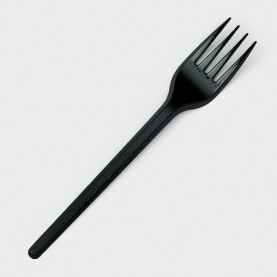 Вилка одноразовая столовая ЧЕРНАЯ 18 см, КОМПЛЕКТ 25шт 