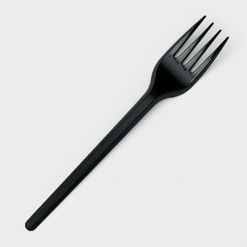 Вилка одноразовая столовая ЧЕРНАЯ 18 см, КОМПЛЕКТ 25шт 