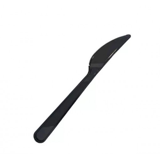 Нож одноразовый столовый ЧЕРНЫЙ 180мм, КОМПЛЕКТ100шт ПРЕМИУМ (20)