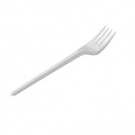Вилка столовая одноразовая белая PS (100/4500) ЗФ (арт.601021)