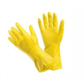 Перчатки латексные XL в индив.упаковке хозяйственные, желтые
