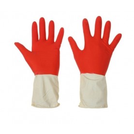 Перчатки латексные М прочные БИКОЛОР (красн+желт) (арт.0534)