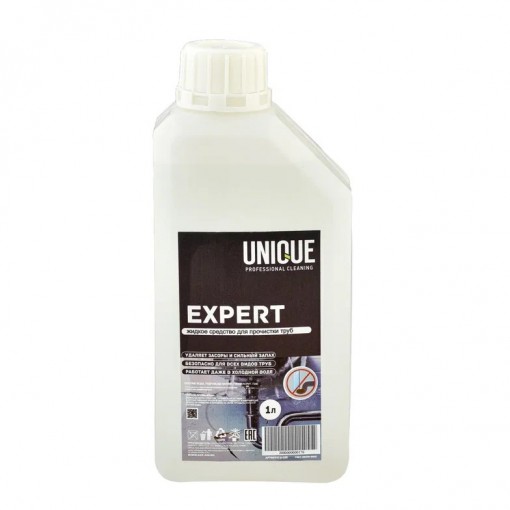 Средство д/прочистки труб UNIQUE EXPERT 1л жидкий 1/12 (арт.U-120)