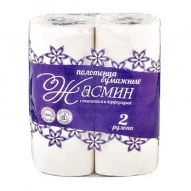 Бумага туалетная бытовая 2-слойная белая Жасмин 4 рулона 30м арт230923