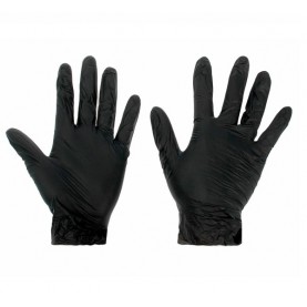 Перчатки виниловые черные L 100шт. 1/10