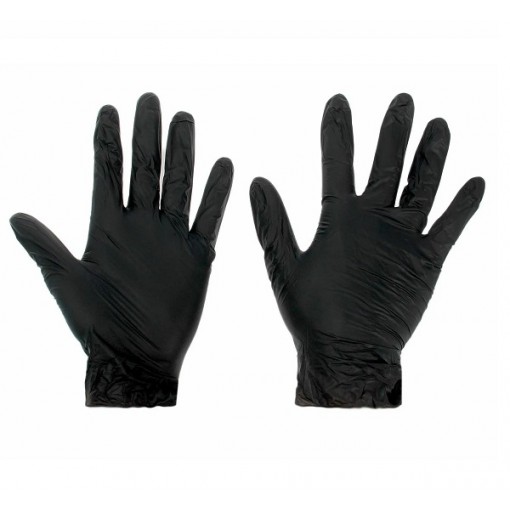 Перчатки виниловые черные L 100шт. 1/10