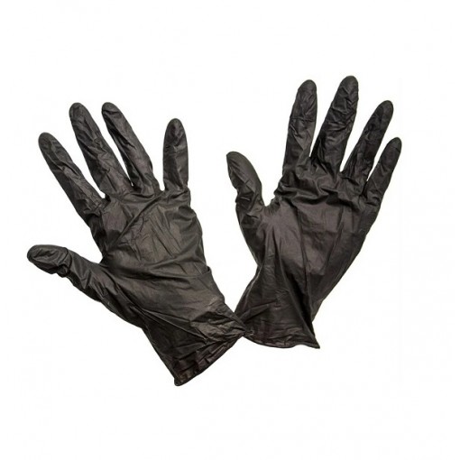 Перчатки виниловые черные S,  1уп.-100шт. (1/10/1 упак)