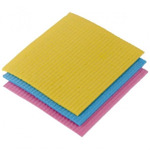 Салфетка влаговпитывающая губч.- 3 шт 15*15см (3 цвета) (150) (арт. 23-0024)